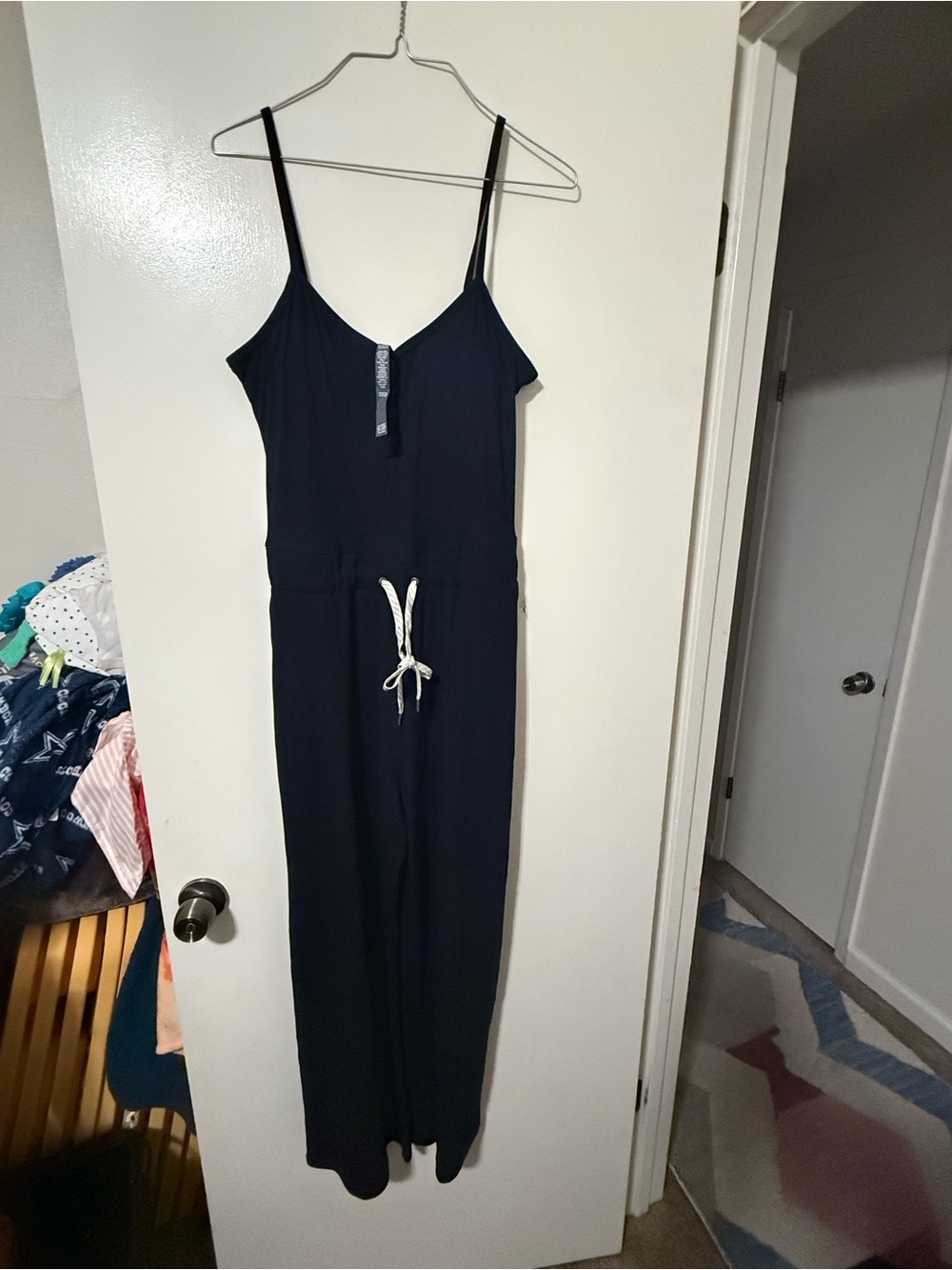 Vuori Black Spaghetti-Strap Jumpsuit